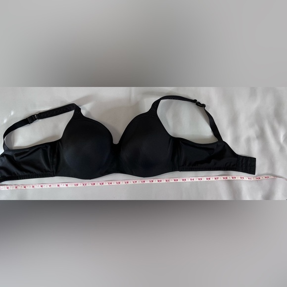 PLAYTEX 4823 BLACK PADDED UW ADJUST STAY PUT STRAPS 3-HOOK BACK BRA 42D- EXCEL - Picture 3 of 8